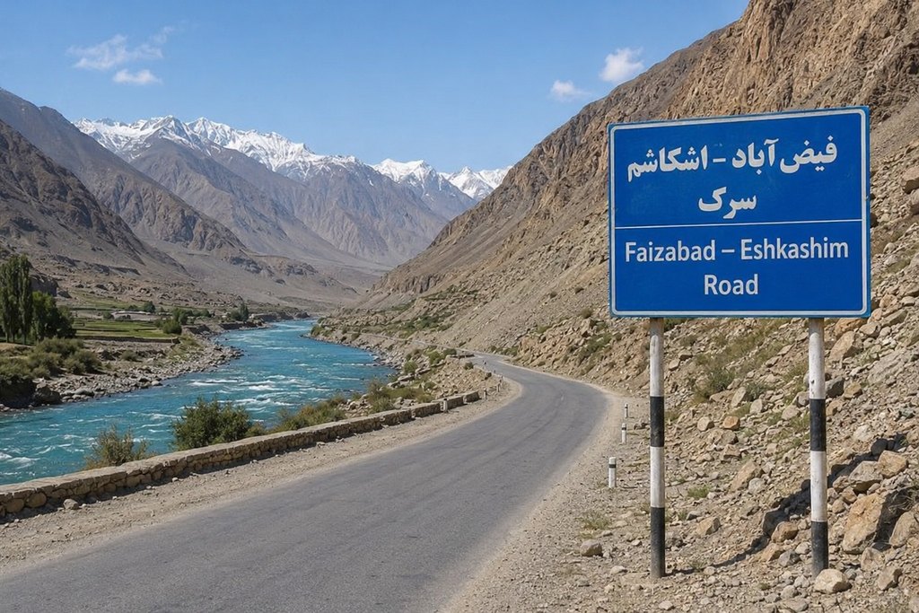 Road construction on the Baharak–Eshkashim section in Badakhshan province.