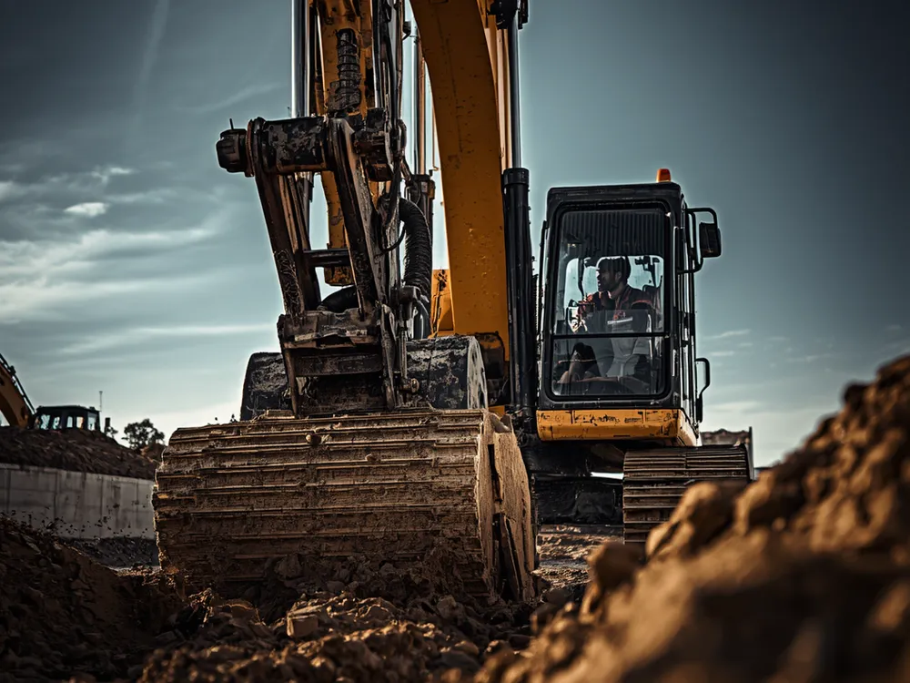 Excavator owned and operated by Mashriq Engineering Construction Company, Afghanistan